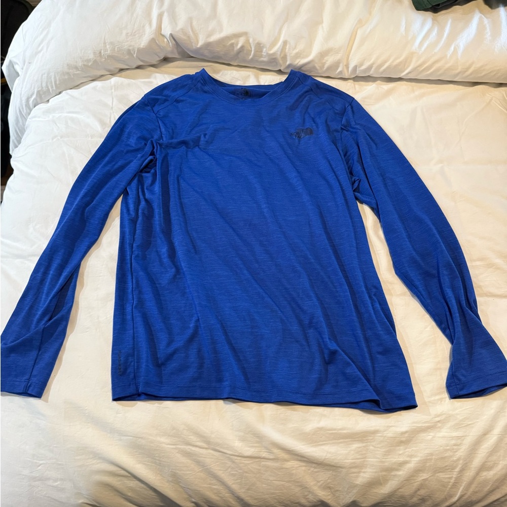 The North Face Men's Vibrant Blue Long Sleeve Tee
